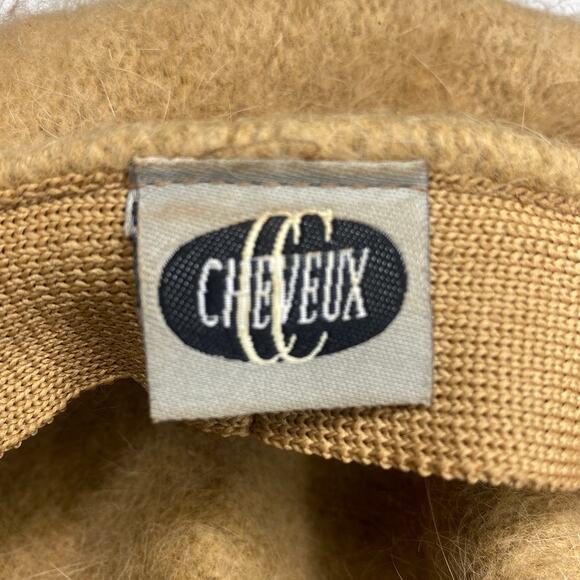 Cheveux Fuzzy Hat‎ with Brim Tan - Newspaper Boy Style - One Size Fits Most main image 4